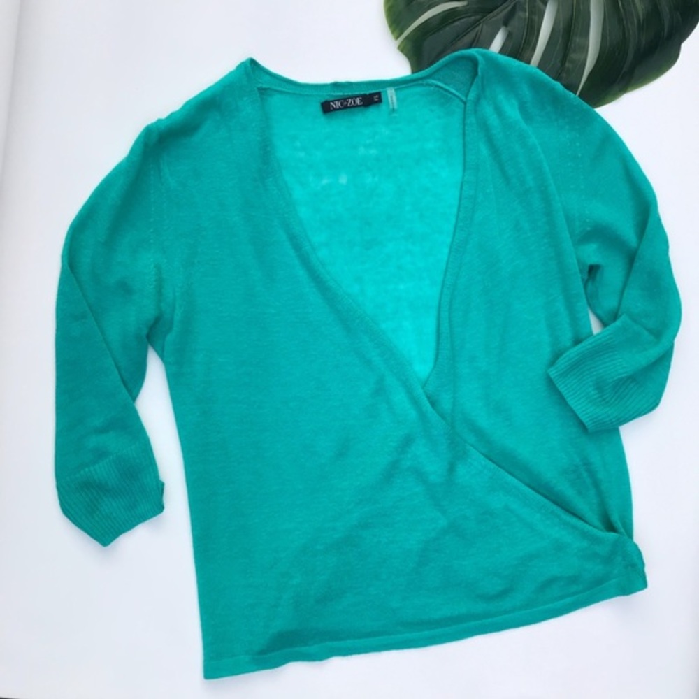 NIC+ZOE | 3/4 SLEEVES | WRAP CROSSED CARDIGAN F23